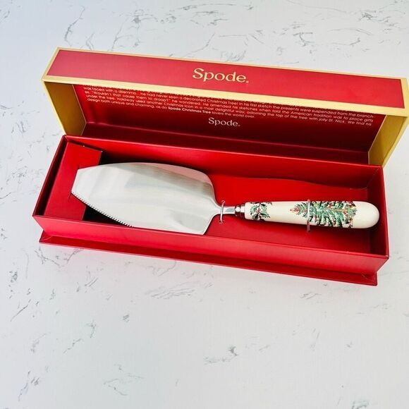 Spode Christmas Tree Cake Slice Pie Server Knife 10” - Picture 1 of 6